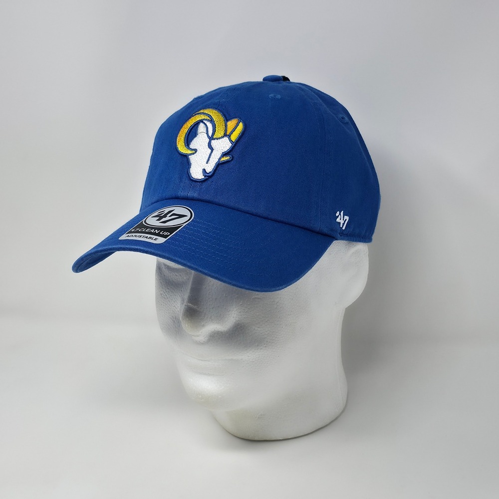'47 Brand Clean Up Los Angeles Rams Hat Cap Mens OSFA Blue Embroidered Strapback